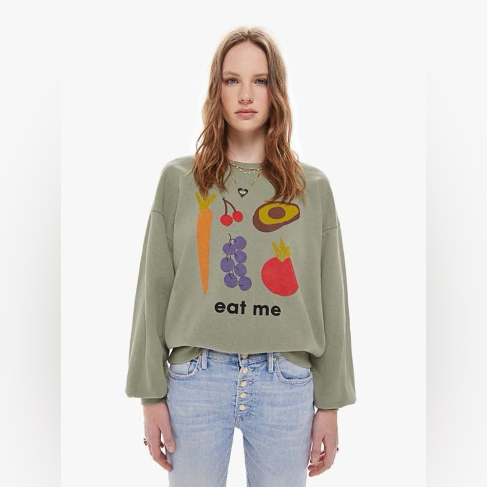 Mother Denim The Drop Square Sweater - Eat Me